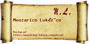 Meszarics Lukács névjegykártya